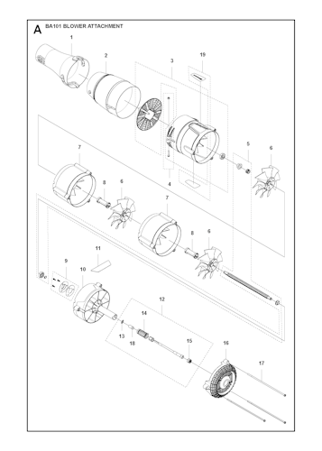 Husqvarna Zubehör und Werkzeuge 967286401 Blasgerätevorsatz BA101
