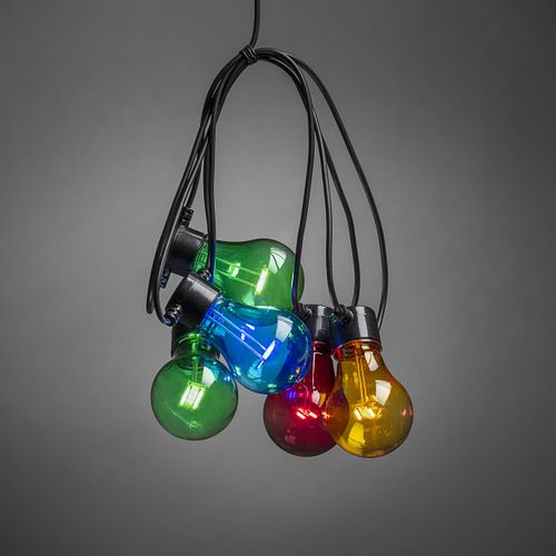 Konstsmide Ganzjahresbeleuchtung  LED Biergartenketten System Erweiterung Lichterkette, bunt (2397-500)
