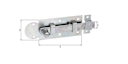 Vorschaubild Alberts® Fensterriegel, mit Knopf, gerade, mit Schlaufe, galvanisch verzinkt dickschichtpassiviert, Platte LxB100x30 mm 113025