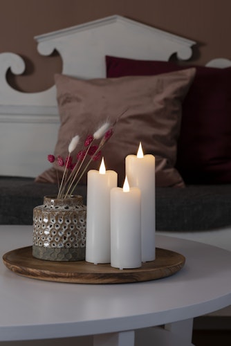 Konstsmide Weihnachtsbeleuchtung  LED Echtwachskerze weiß H 17,8cm