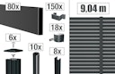 Vorschaubild dz Alu Steckzaun-Komplettset VIDUAL Line 100 Distanz 10 mm zum Einbetonieren