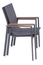 Vorschaubild Garden Pleasure Gartenmöbel Set RANA / SILEA 04, Ausziehtisch 200/260 x 100 + 8 Stapelsessel, Alu Anthrazit / Keramik Silbereiche / Kunststoffgewebe Dunkelgrau