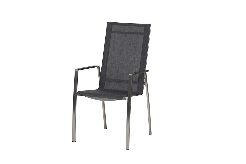 Diamond Garden Stapelstuhl ANCONA hoch, Edelstahl / Kunststoffgewebe Anthrazit - Auslaufartikel