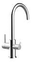 Vorschaubild NIEDERDRUCK 3 Wege Wasserhahn Küchenarmatur, FL, mit 360° schwenkbarem U-Auslauf