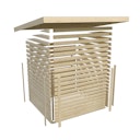 Vorschaubild Karibu Saunahaus Skrollan 2 mit Vorraum terragrau inkl. gratis Sauna-Zubehörset im Wert von 234,94 €