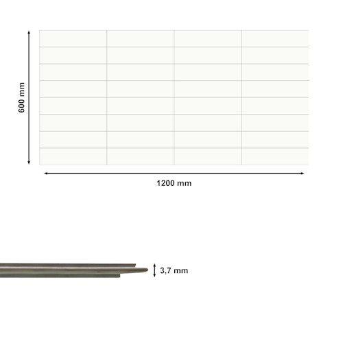 Revét Vinyl Wandfliese Butcherblock Weiß Hochglanz 120 x 60 cm