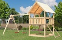 Vorschaubild Akubi Kinderspielturm Luis mit Doppelschaukelanbau inkl. Netzrampe