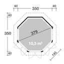 Vorschaubild Wolff Finnhaus Pavillon Capri 3.5 inkl. Dachschindeln