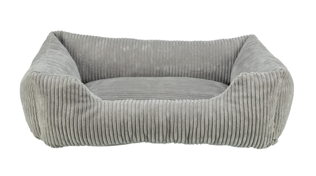 TRIXIE Vital Bett Jonna, Cordplüsch, eckig, 60 × 50 cm, hellgrau