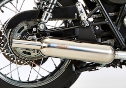 SHARK KOMPLETTANLAGE Edelstahl hochglanzpoliert silber Retro Classic für KAWASAKI W650,W800 EURO3  