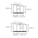 Vorschaubild Halls Gewächshaus Altan - 0,91 m² / 1,33 m² Farbe: Grün