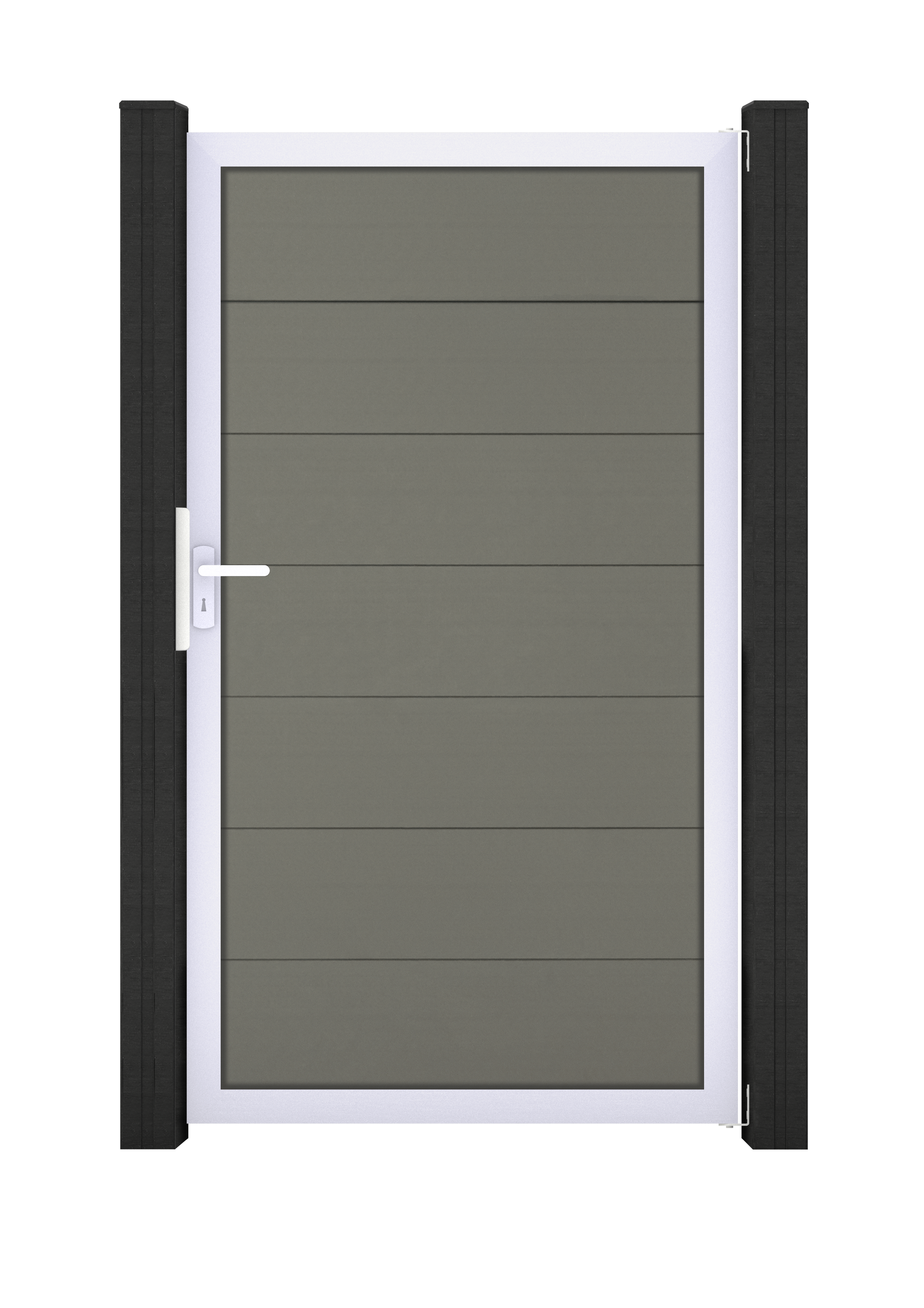 GroJa Solid Grande Tor 1-flügelig Sondermaß mit Aluminiumrahmen Grau