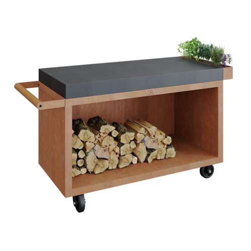 OFYR Mise en Place Table Corten 135 PRO Keramik Dunkelgrau