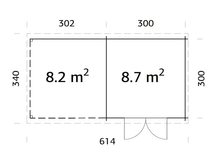 Palmako Gartenhaus Ella 8,7 + 8,2 m² - 28 mm