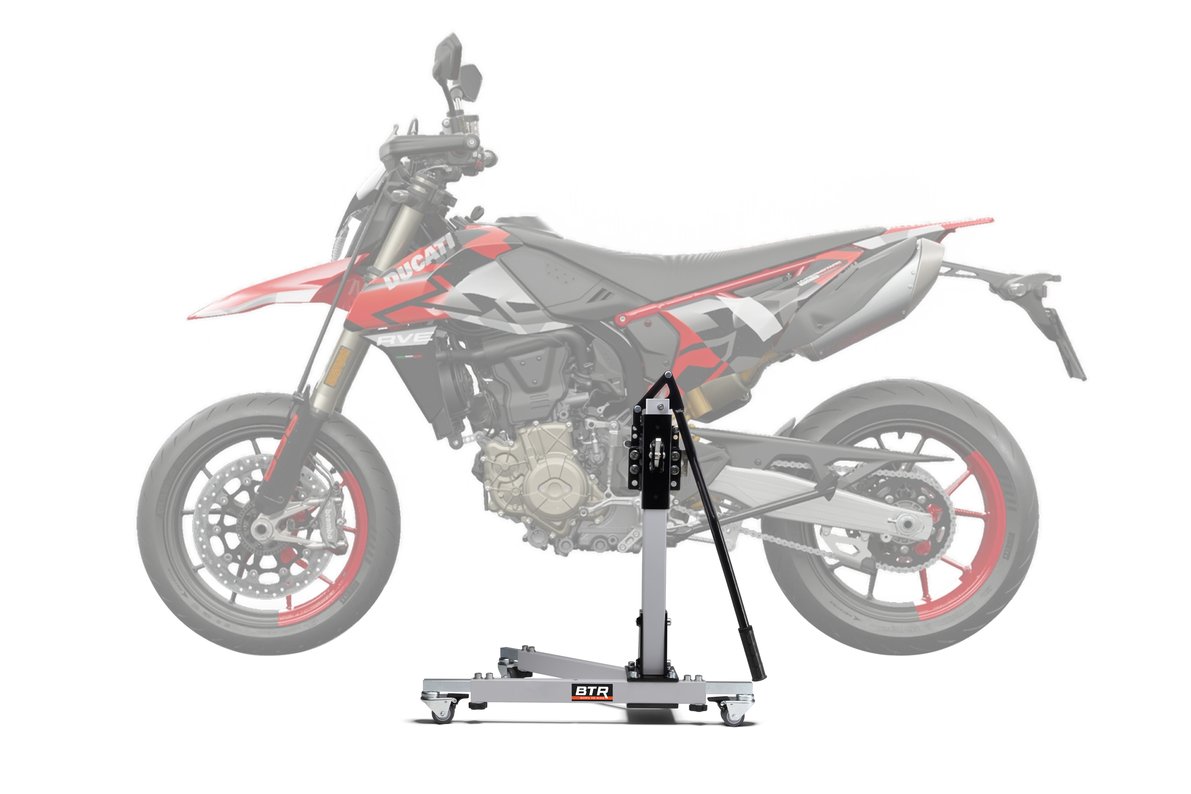 Zentralständer EVOLIFT® für Ducati Hypermotard 698 Mono / RVE 24- Shadow Edition (Grundfarbe: Grau)