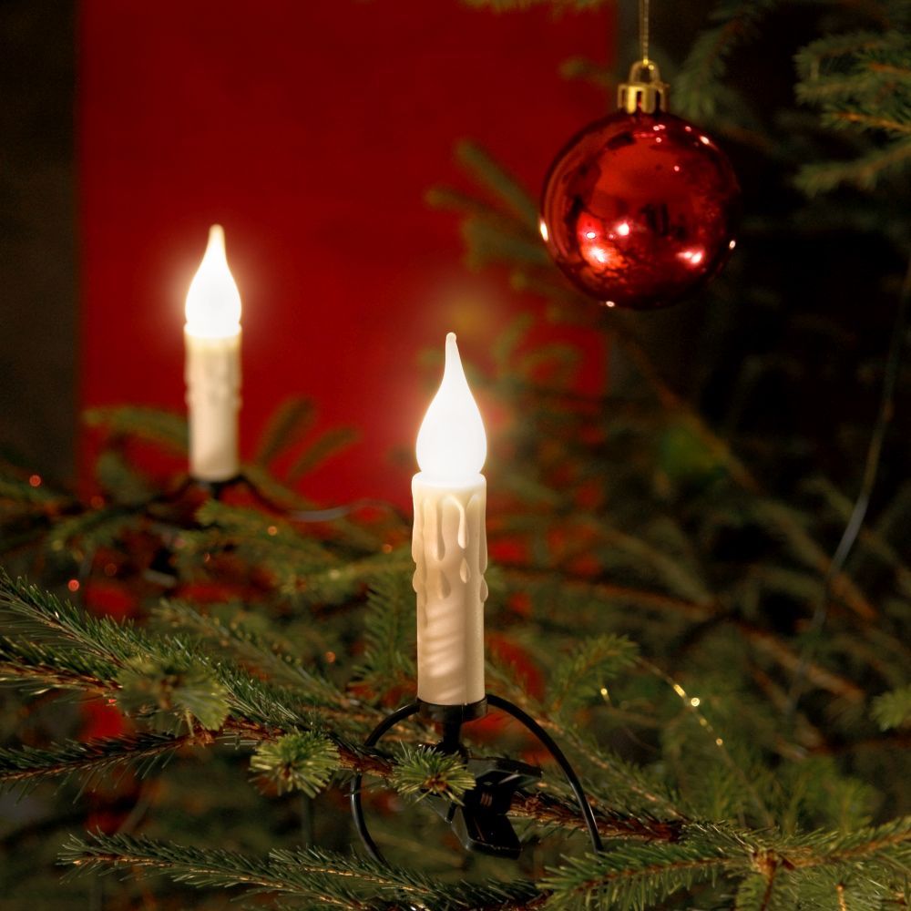 Konstsmide Weihnachtsbeleuchtung  Baumkette gefrostet mit Wachsoptik 20 Birnen