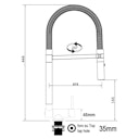 Vorschaubild Wasserhahn Vorfenster Küchenarmatur, Umklappbar 4,5 CM, mit 360° schwenkbarem Auslauf, abnehmbare 2 strahl Handbrause, Schwarz Matt / Schwarz