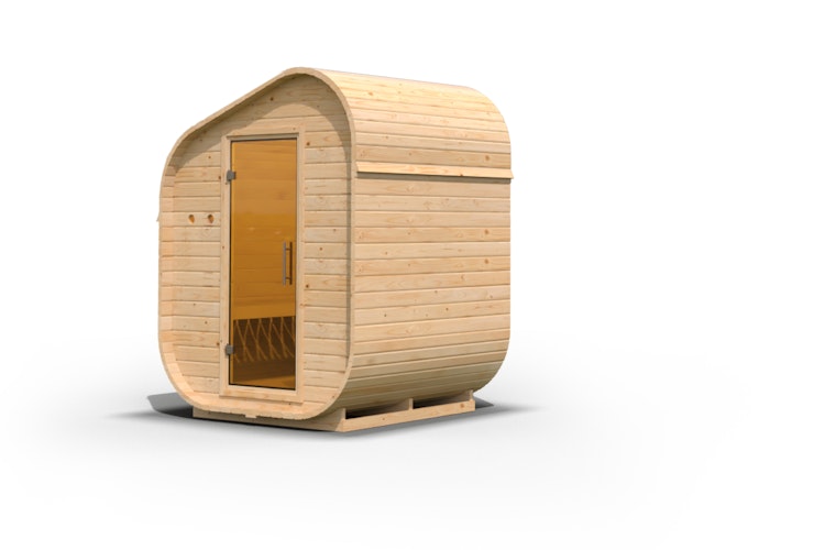 Karibu Saunahaus Fasssauna Asymmetrisch 1 - 38 mm inkl. gratis Sauna-Zubehörset im Wert von 234,94 €
