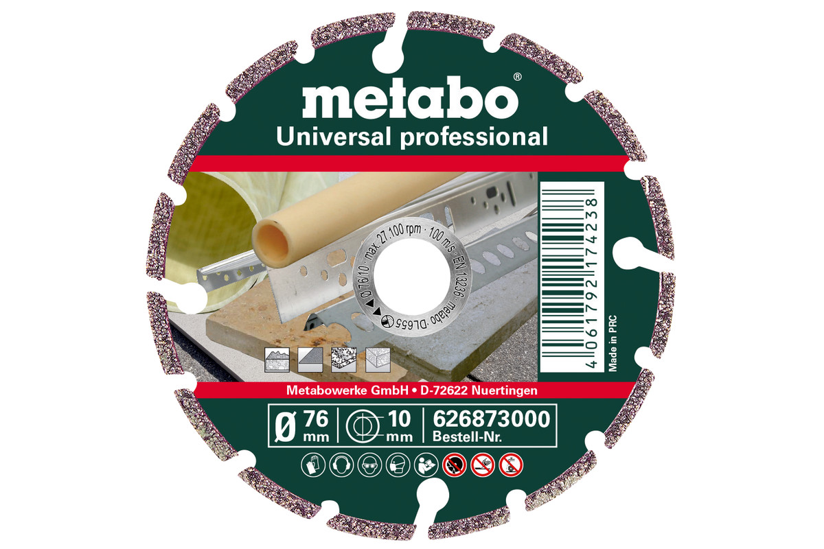Metabo Diamanttrennscheibe76x10,0mm"UP"Universal "professional"