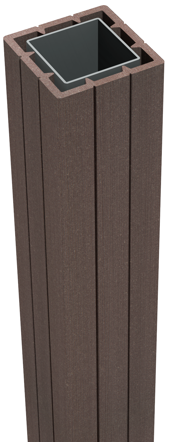 GroJa Solid Zaunelem.Pf. 240cm Braun 7x7