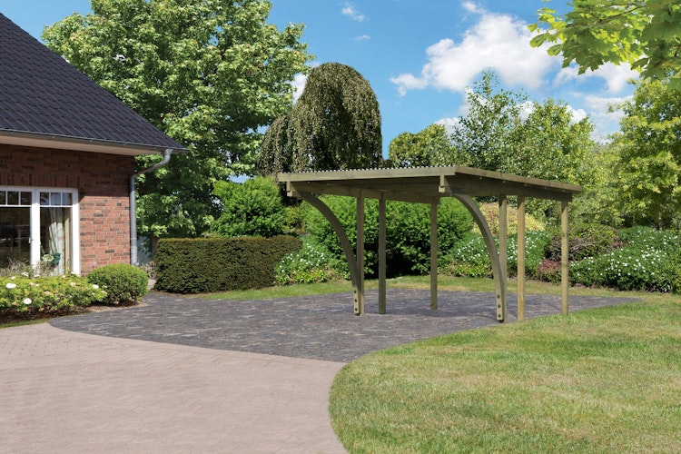 Karibu Carport Einzelcarport Eco 1/2 - kesseldruckimprägniert