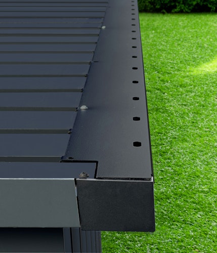 Hörmann Laubabdeckung Regenrinne für Gerätehaus Juno Satteldach