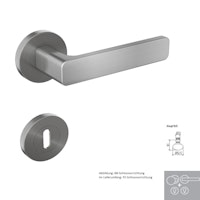 Griffwerk Wechselgarnitur SIEGER DESIGN MINIMAL MODERN K4-Edelstahl matt