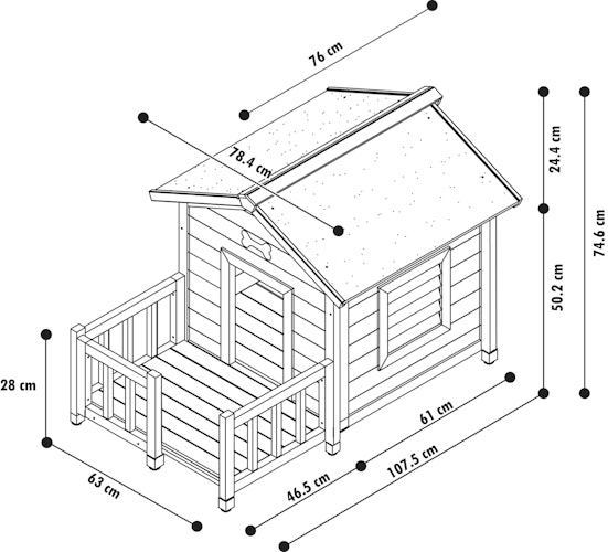 NOBBY Hundehütte "TALAMONE JAVA" 115 x 76 x 74 cm