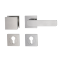 Vorschaubild GRIFFWERK Wechselgarnitur MINIMAL MODERN Schraubtechnik GK4 Rosetten eckig Knopf SQUARE Samtgrau R