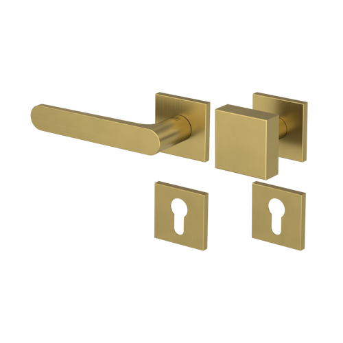 Griffwerk Wechselgarnitur VAYA 291 AVUS fast2fix Fast2Fix  Rosetten eckig Knopf SQUARE Gold matt L