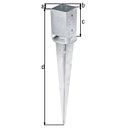 Vorschaubild Alberts® Einschlaghülse 750mm mit verstellbarem Topf für verschiedene Pfostenstärken