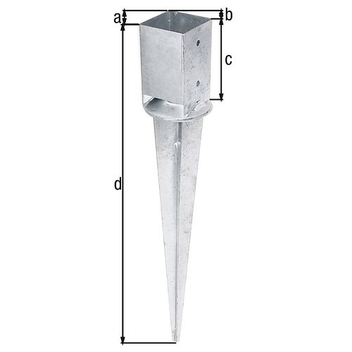 Alberts® Einschlaghülse 750mm mit verstellbarem Topf für verschiedene Pfostenstärken