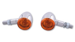 HIGHSIDER smart Bullet Light Glühlampen Blinker Gehäuse Chrom / Linse Orange (Paar), Vorn & Hinten