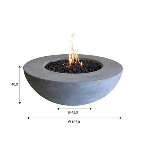 Gardenforma Gas Feuerstelle Ätna in grauer Betonoptik