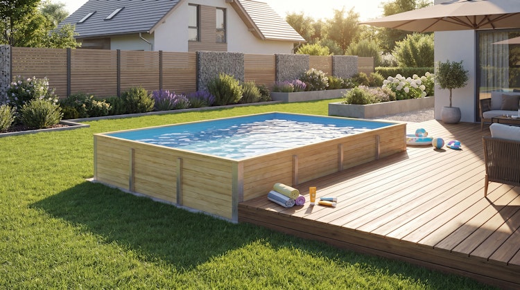 Weka Massivholzpool Siargao Gr. 2 - 45 mm - 416 x 551 cm inkl. gratis Abdeckplane im Wert von 279,99€