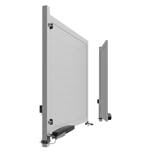 TraumGarten SYSTEM BOARD/GLAS Doppeltor auf Maß mit E-Antrieb