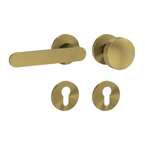 Griffwerk Wechselgarnitur VAYA 291 AVUS fast2fix Fast2Fix Rosetten rund Knopf R2 Gold matt L