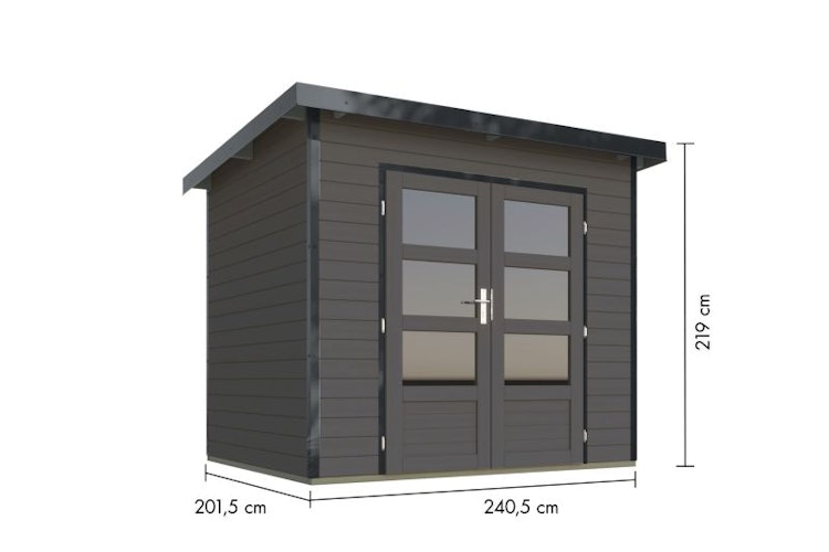 Karibu Metall-Holzgartenhaus Hybridhaus Pluto A/B - 28 mm/0,5 mm