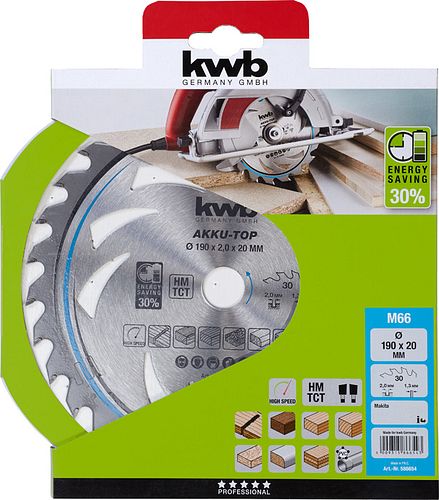 kwb Akku Top Sägebl HM Mit-Dü 190x20 Z30 586654