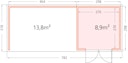 Telluria Metallgerätehaus Classico 3030 mit Lounge Anbau XL (ca. 450 cm Breite)