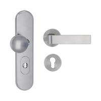 Griffwerk TITANO Kombi SB_882 ES1 (S2) -Edelstahl matt Kombi-Schutzbeschlag -Knopf/Drücker -mit Griff DESM GRAPH -SG -rund -R -ZA, 72mm -TS 38-50