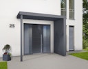 Gutta Rechteckvordach BS Plus XL 250 Sondermaß mit Pfosten, Seitenteil & Briefkasten (neues Modell)
