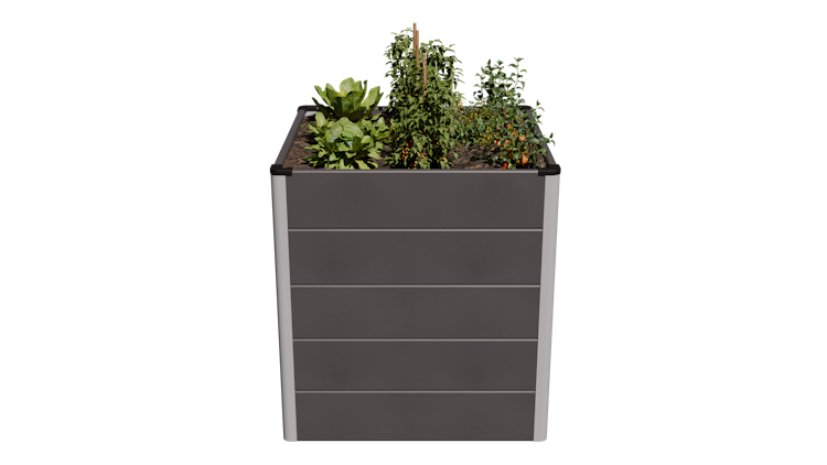 GroJa Solid Stecksystem Hochbeet Cube 70 x 70 x 75 cm Anthrazitgrau