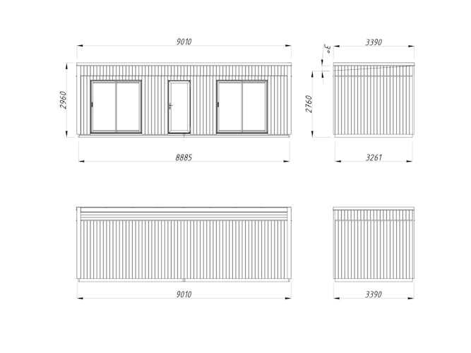 Palmako Gartenhaus Rebekka 22,4 m² - 160 mm