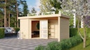 Karibu Woodfeeling Gartenhaus Schwandorf 3/5 inkl. 225 cm Schleppdach//Seiten- und Rückwand