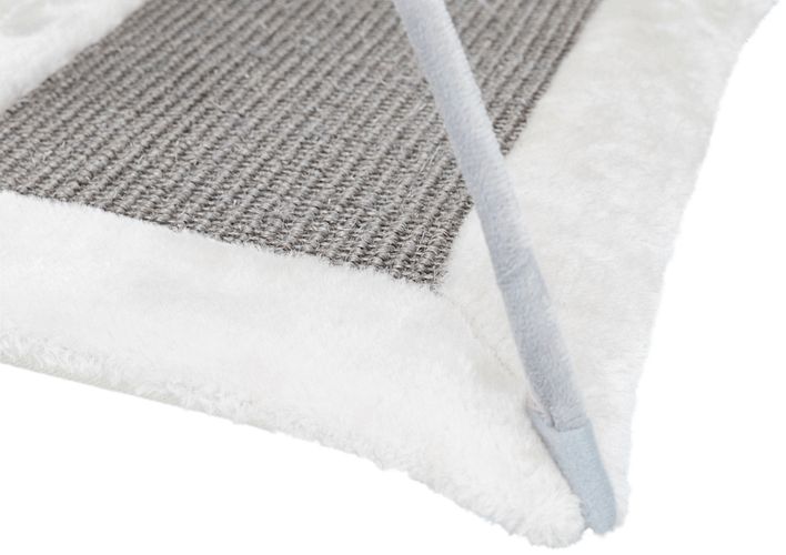 TRIXIE Kratzmatte mit Spielbogen, 60 × 33 × 42 cm, grau/lichtgrau