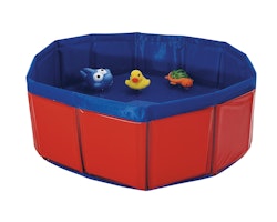 NOBBY Katzen Spielpool mit Spielzeug rot/blau; Ø 30 x 11 cm