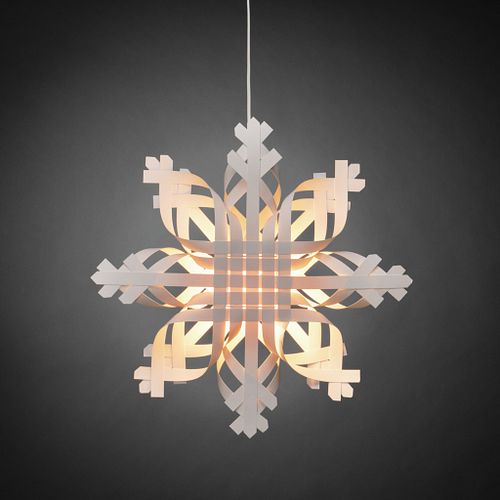 Konstsmide Weihnachtsbeleuchtung  Weißer Papierstern geflochten 50cm