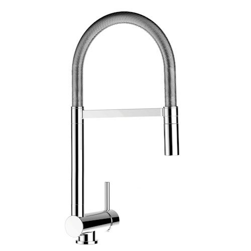 Wasserhahn Vorfenster Küchenarmatur, Umklappbar 6 CM, mit 360° schwenkbarem Auslauf, abnehmbare 2 strahl Handbrause, Verchromt