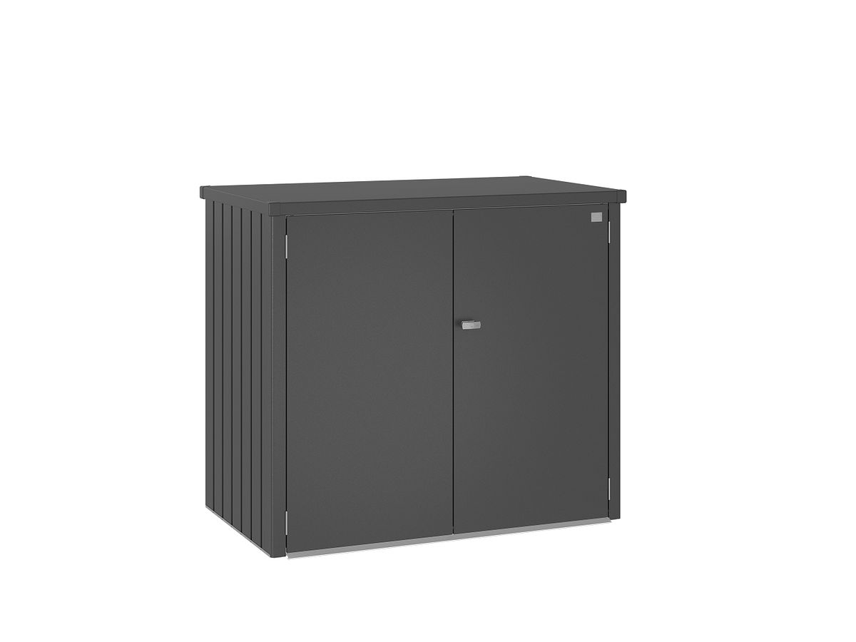 Biohort Doppel-Mülltonnenbox Alex Duo B 148 x T 88 x H 129 cm dunkelgrau-metallic